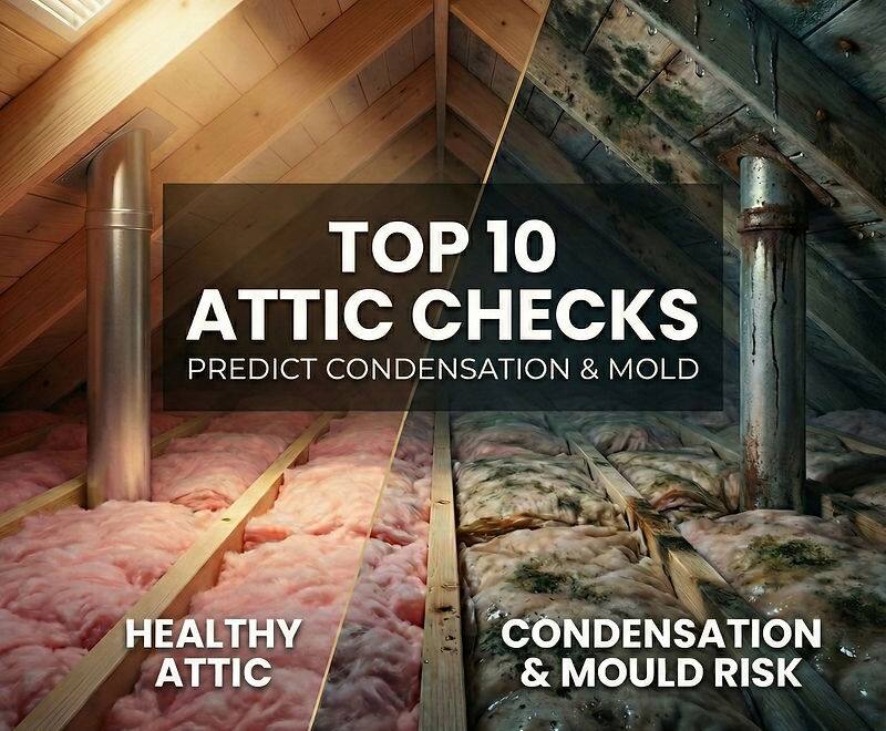 Top 10 attic checks card cover showing attic inspection details