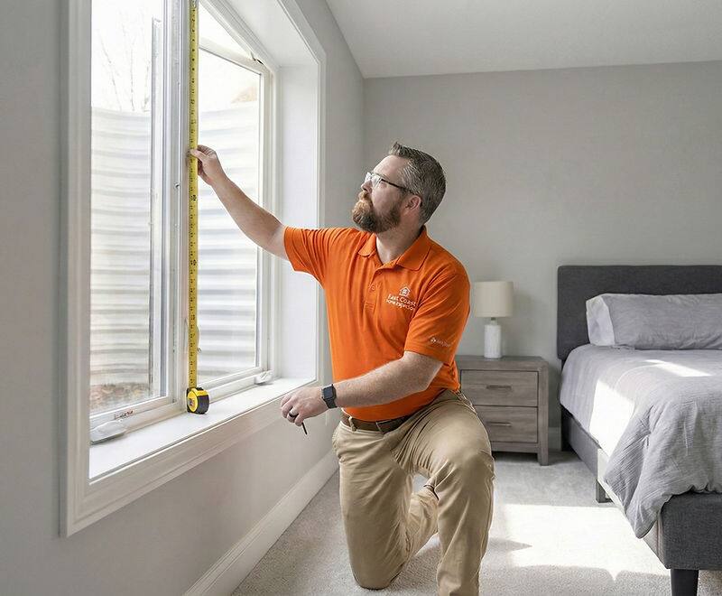 Basement egress window meeting New Brunswick building code requirements