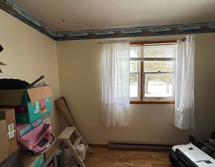 Living-room ceiling photographed in visible light during a Saint John home inspection
